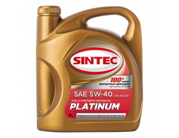 5W40 SN/CF SINTEC PLATINUM 4л масло мот 801941