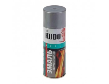 KU5001 краска термостойкая серебряная 600С 520мл KUDO